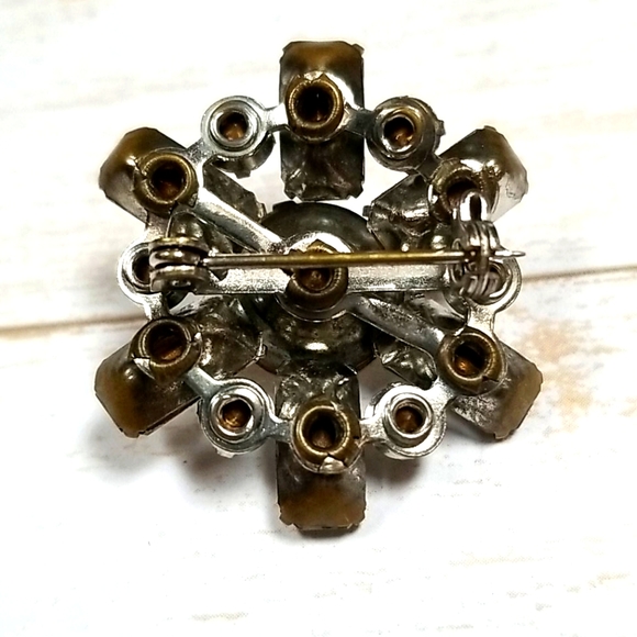 Vintage 1950s Rhinestone Silver Tone Star Brooch - Picture 4 of 11